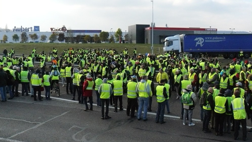 Blockade der Route Nationale 19 bei Vesoul (Haute-Saône) am 17. November (foto: Obier (CC BY-SA 4.0))