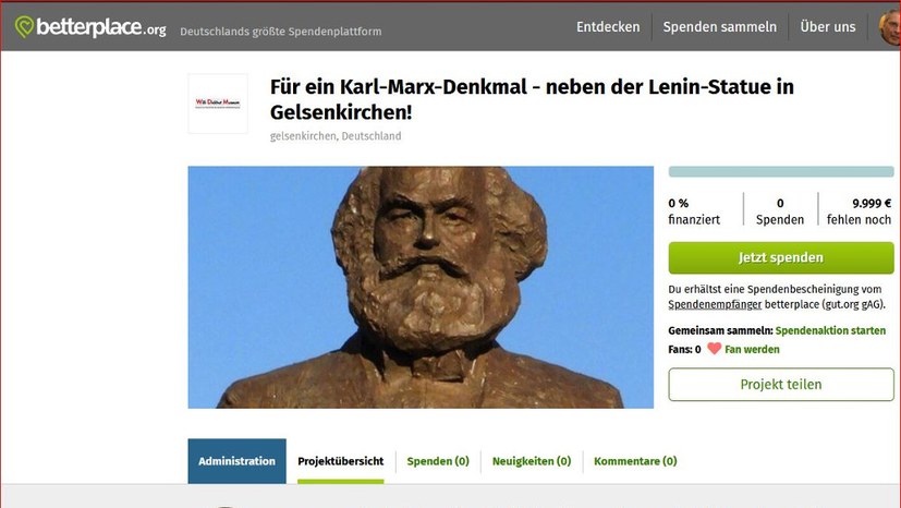 Für ein Karl-Marx-Denkmal - neben der Lenin-Statue!