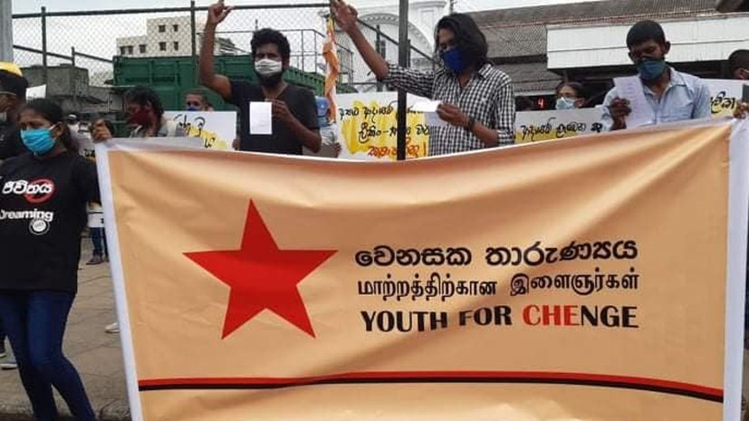 Gemeinsamer Protest in Colombo