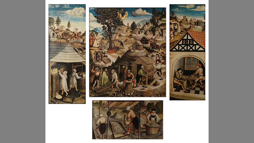 Bergbau und Bergleute auf dem Annaberger Altar - aktualisiert mit Link auf größere Ansicht