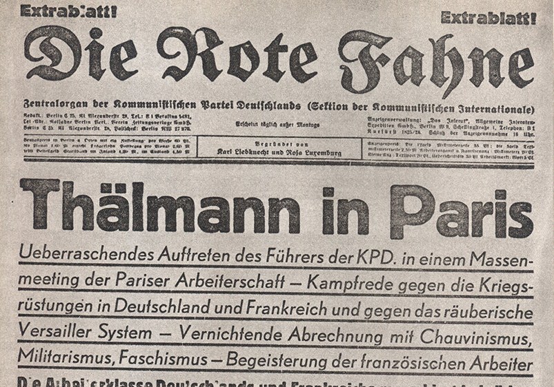 Thälmann spricht in Paris gegen den imperialistischen Krieg