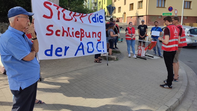 Protestwache der AOC-Beschäftigten