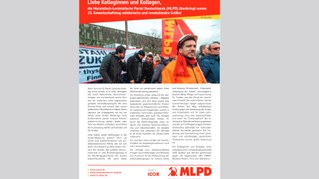 Flugblatt: MLPD grüßt den IG-Metall-Gewerkschaftstag