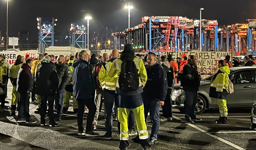 Selbständiger 4-Schichten- Streik  im Hamburger Hafen: Offensives Signal an die ganze Arbeiterbewegung - 7.11.