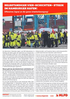 Selbständiger Vier-Schichten-Streik im Hamburger Hafen: Offensives Signal an die ganze Arbeiterbewegung!