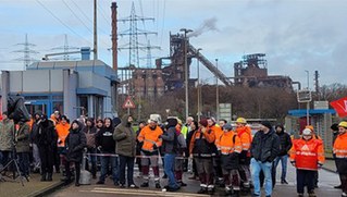 Beim Warnstreik bei tkSE in Duisburg - wieder richtig streiken lernen!