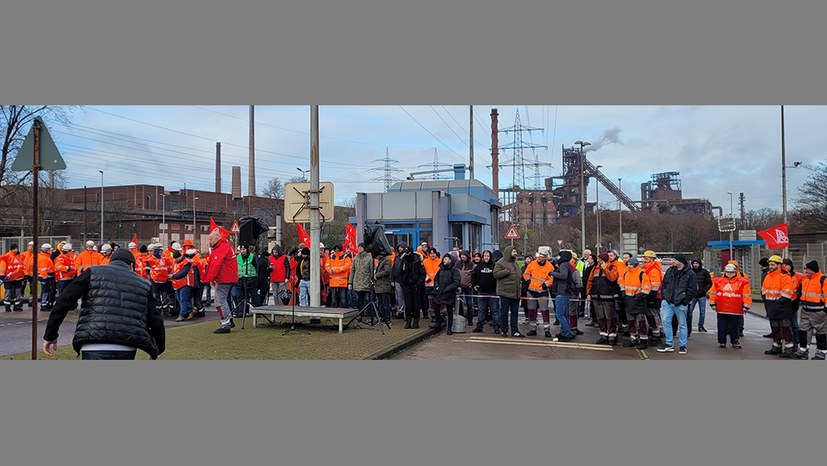 Zwei Stunden geht nichts mehr - kämpferischer Warnstreik bei tkSE