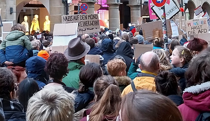 Mehr als 30.000 Demonstranten gegen die AfD in Münster