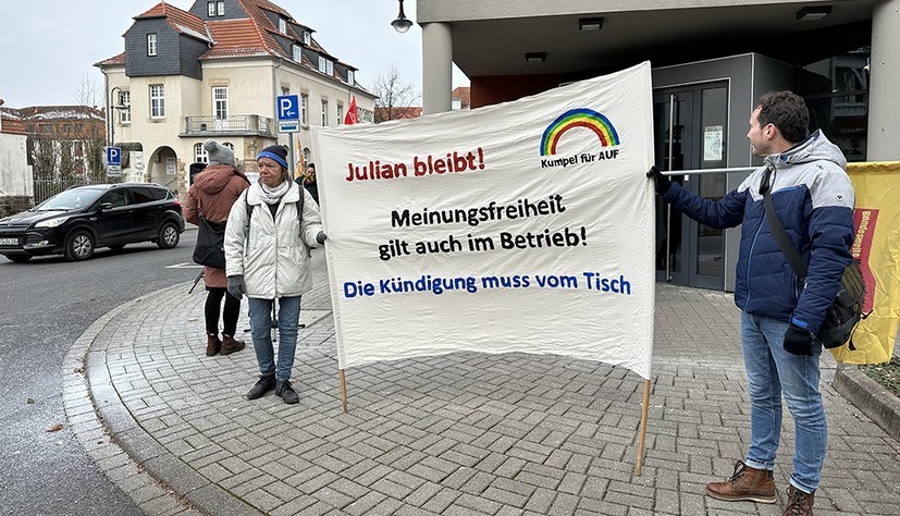 Voller Erfolg der Solidarität hat Bedeutung für alle Bergarbeiter:  Der Bergmann Julian Wächter hat seinen Prozess gegen Kali + Salz (K+S) gewonnen!