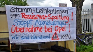 Rüsselsheim: Protestkundgebung gegen die "Abmeldung" von 300 Leiharbeitern