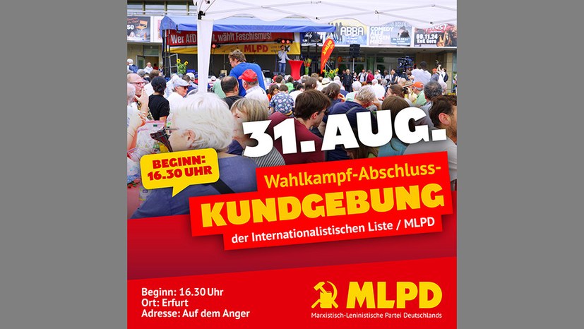 Einladung zum Wahlkampfabschluss am 31. August um 16.30 Uhr, Erfurt Anger