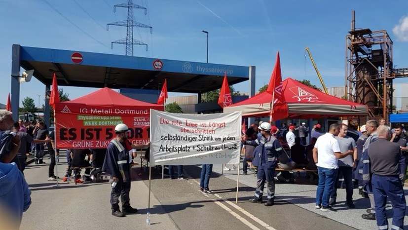 Neue Elemente beim heutigen selbständigen Warnstreik bei Stahl