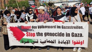 Protest gegen den Besuch des israelischen Staatspräsidenten in Berlin