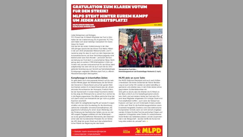"Gratulation zum klaren Votum für den Streik!"