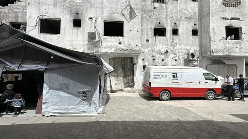 Delegation der Weltgesundheitsorganisation und des Internationalen Roten Kreuz besucht das Al-Awda-Krankenhaus