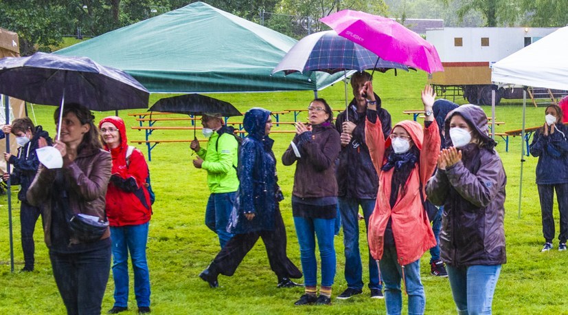 Wen kann Regen schrecken? Uns nicht!
