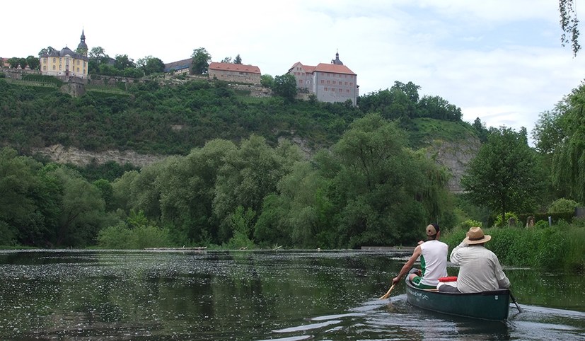 Urlaub mit Kanu und Fahrrad an der Saale hellem Strande