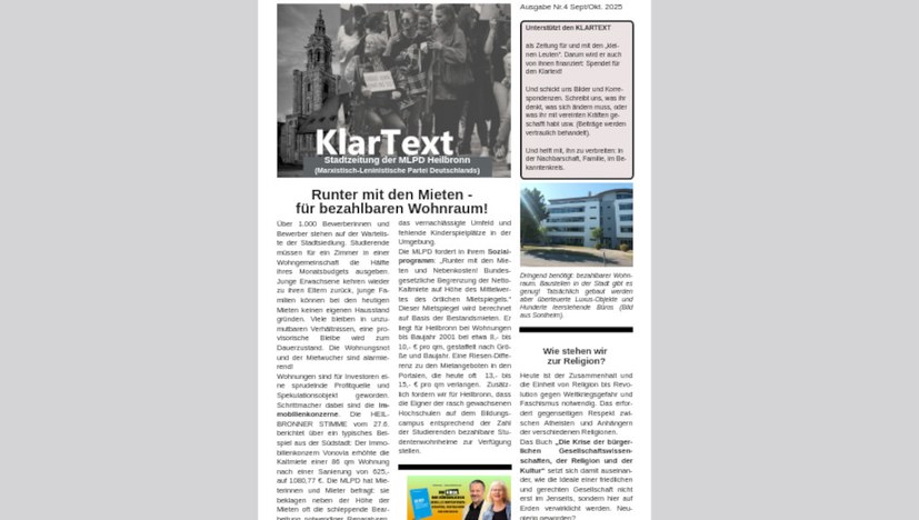 Stadtzeitung der MLPD erschienen