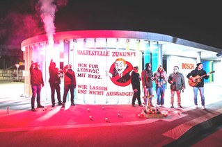 Halloween-Aktion gegen Stellenabbau bei Bosch Schwieberdingen