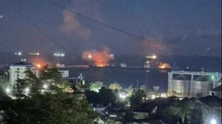 Ukrainische Drohnen setzen Öltanker in Brand