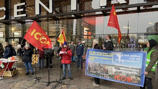 Aktion der ICOR Europa in Rotterdam mit Teilnehmern aus mehreren Ländern