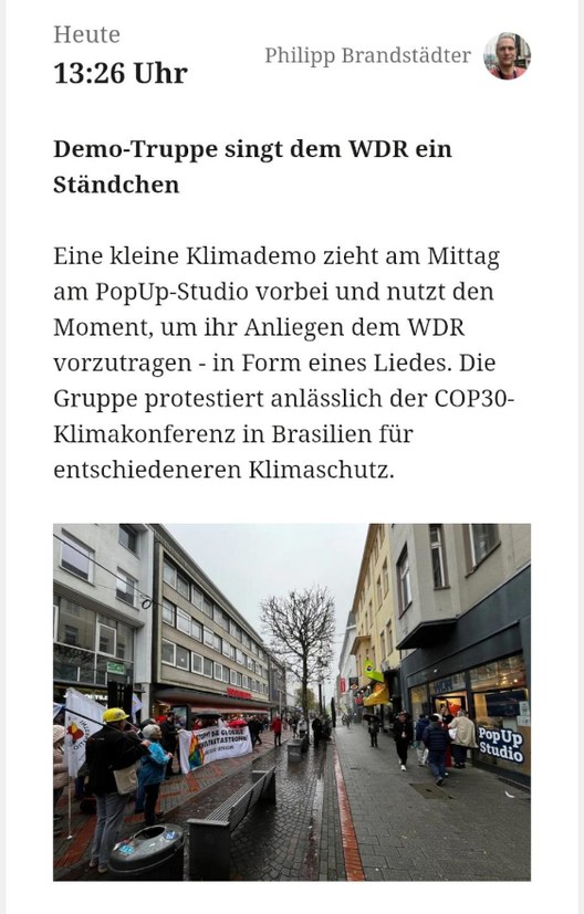 WDR freut sich über Musik