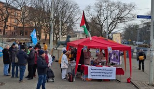 Gera: Kundgebung zum internationalen Aktionstag des Weltgewerkschaftsbundes (WFTU)