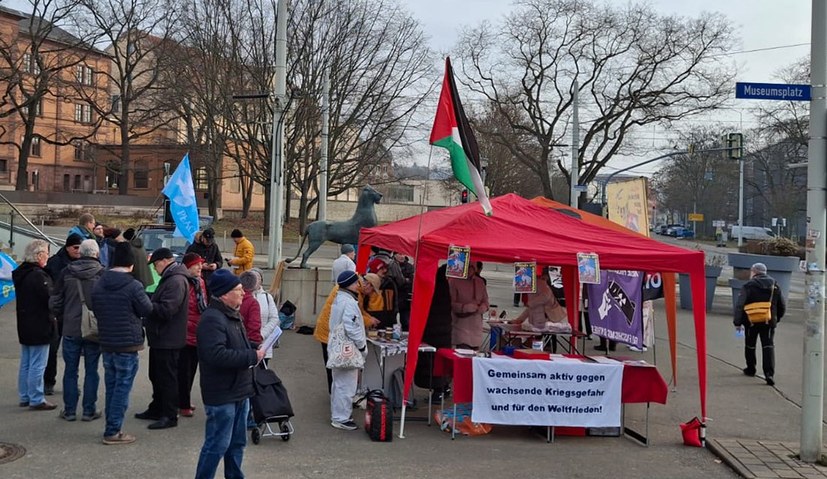 Gera: Kundgebung zum internationalen Aktionstag des Weltgewerkschaftsbundes (WFTU)