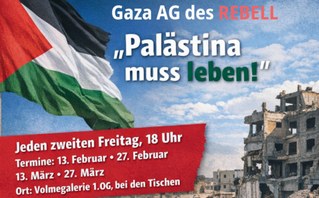 Gemeinsame Mahnwache der Gaza AG und von Palästina muss leben