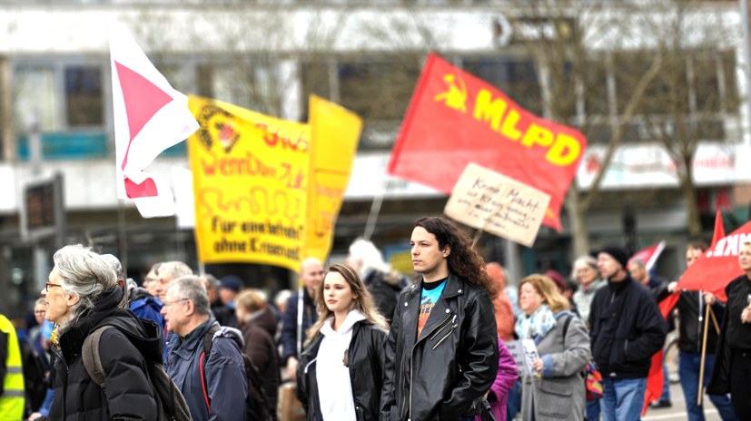 Saarbrücken: Ostermarsch und Solidaritätsaktion für Gaza kamen zusammen