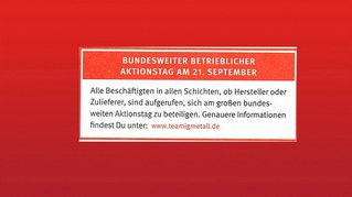 IG Metall ruft Auto- und Zuliefererbeschäftigte auf: Alle Beschäftigten in allen Schichten!