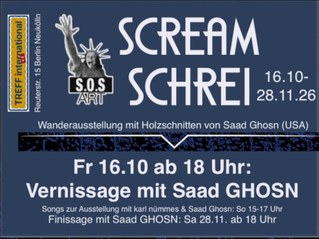Wanderausstellung „Scream" des Künstlers Saad Ghosn aus den USA