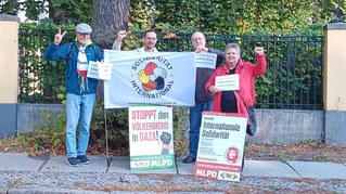 Solidaritätsaktion für die inhaftierten Aktivisten der Sumud Flotille