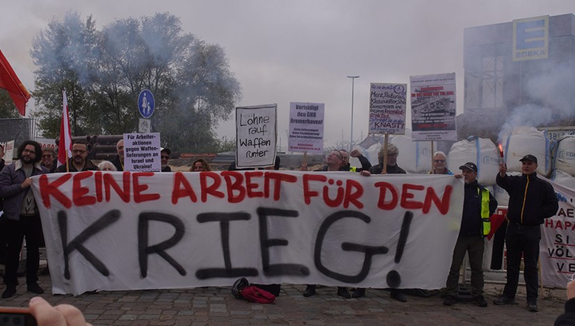 Erstmals eine Kundgebung der Gewerkschaft Ver.di im Hafen