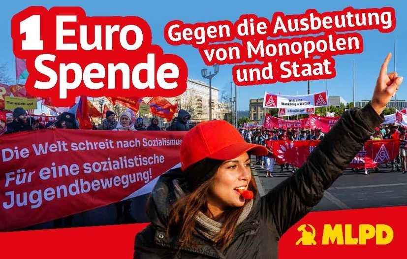 Spendensammlung 1 Euro gegen die Ausbeutung durch Monopole und Staat kommt gut an