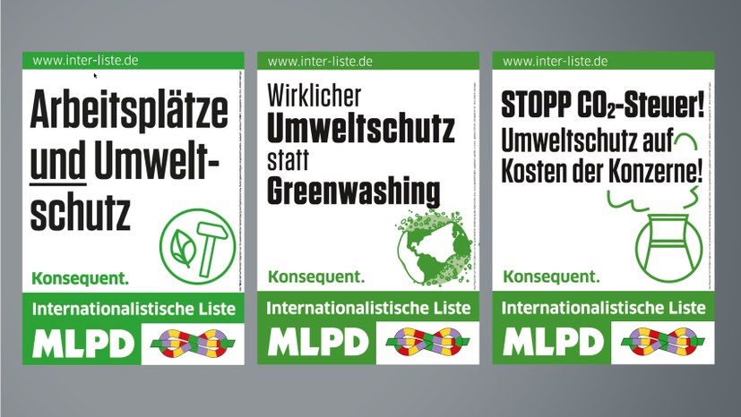 Wahlplakate der Internationalistischen Liste/MLPD zur Bundestagswahl