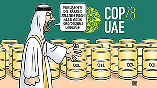 Hier wird der Bock zum Gärtner ... Weltklimakonferenz im Paradies der Öl- und Gaskonzerne: „Keine heiße Luft mehr ... bitte!“