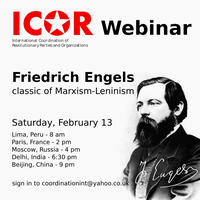 Quedan 3 días para el seminario web de la ICOR sobre Friedrich Engels